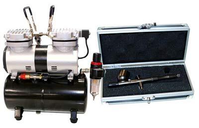 BADGER-Renegade-Velocity-R1V-Set-Airbrushing-System-with-AirBrush-Depot-TC-20-Tankless-Air-Compressor-6-ft-hose-Kit